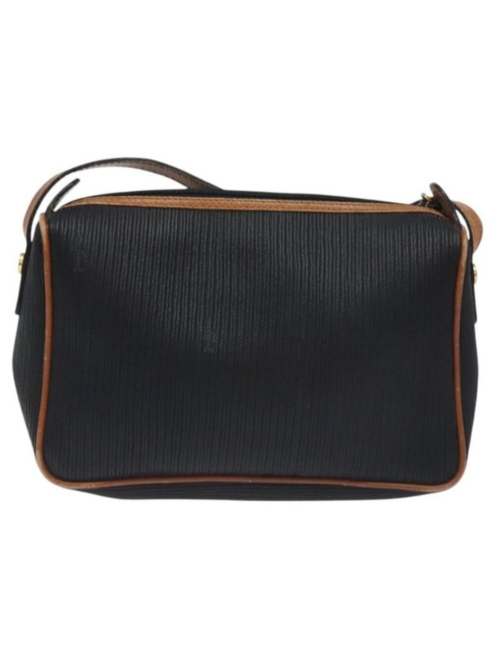 Authentic Salvatore Ferragamo Shoulder Bag Leather PVC Black Gold - Picture 14 of 16